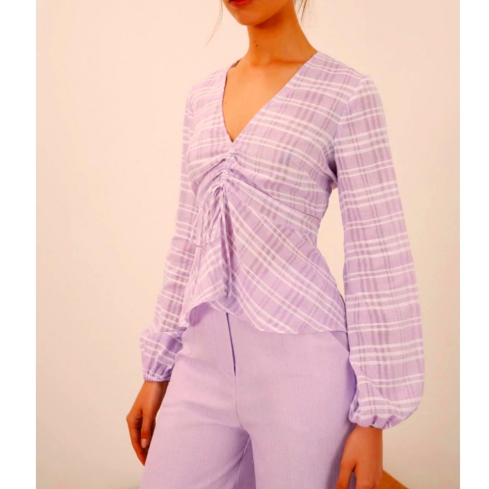 The Fifth Label NWT Lilac Long Sleeve Top  With White Size 4